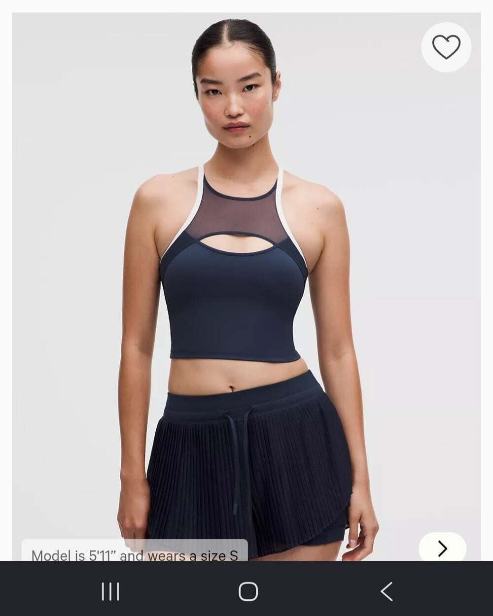 Lululemon Ace Advantage Mesh-Panel Tennis Tank Top Club Bkue Sz SMALL